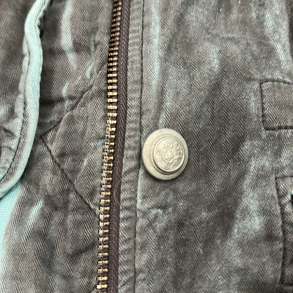 Free People Double Cloth Military Jacket Blue size XS 100% Cotton - Picture 7 of 14